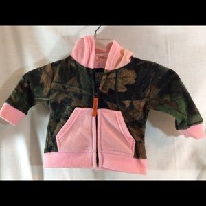 Cute Infant Girls Sz XS 3-6 M TRAIL CREST Camo & Pink Long Slv  Soft Jacket